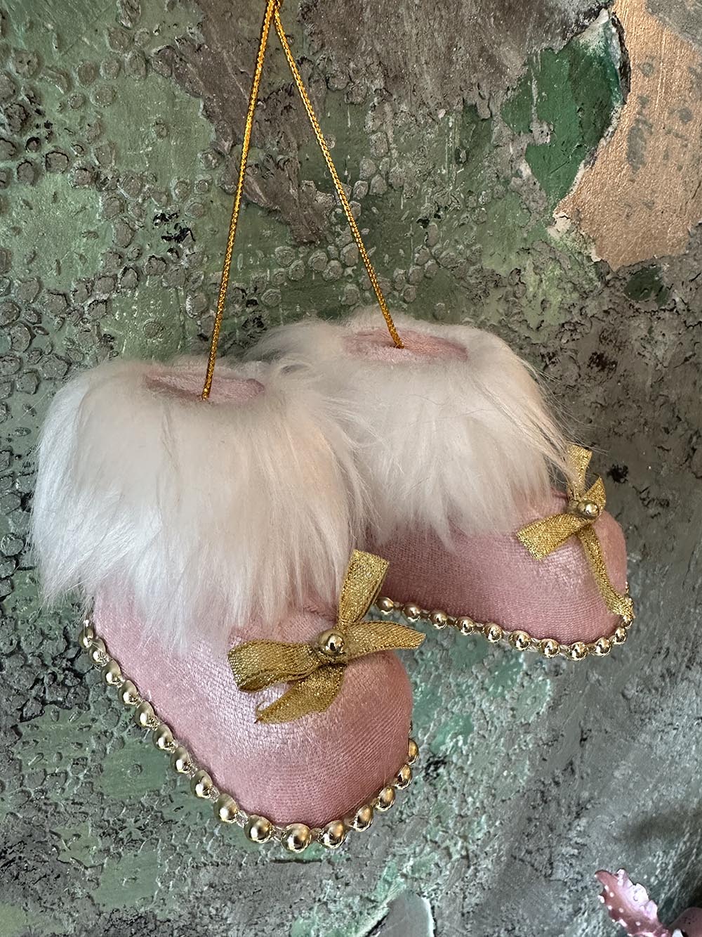 Yılbaşı Çam Ağacı Süsü Pembe Patik