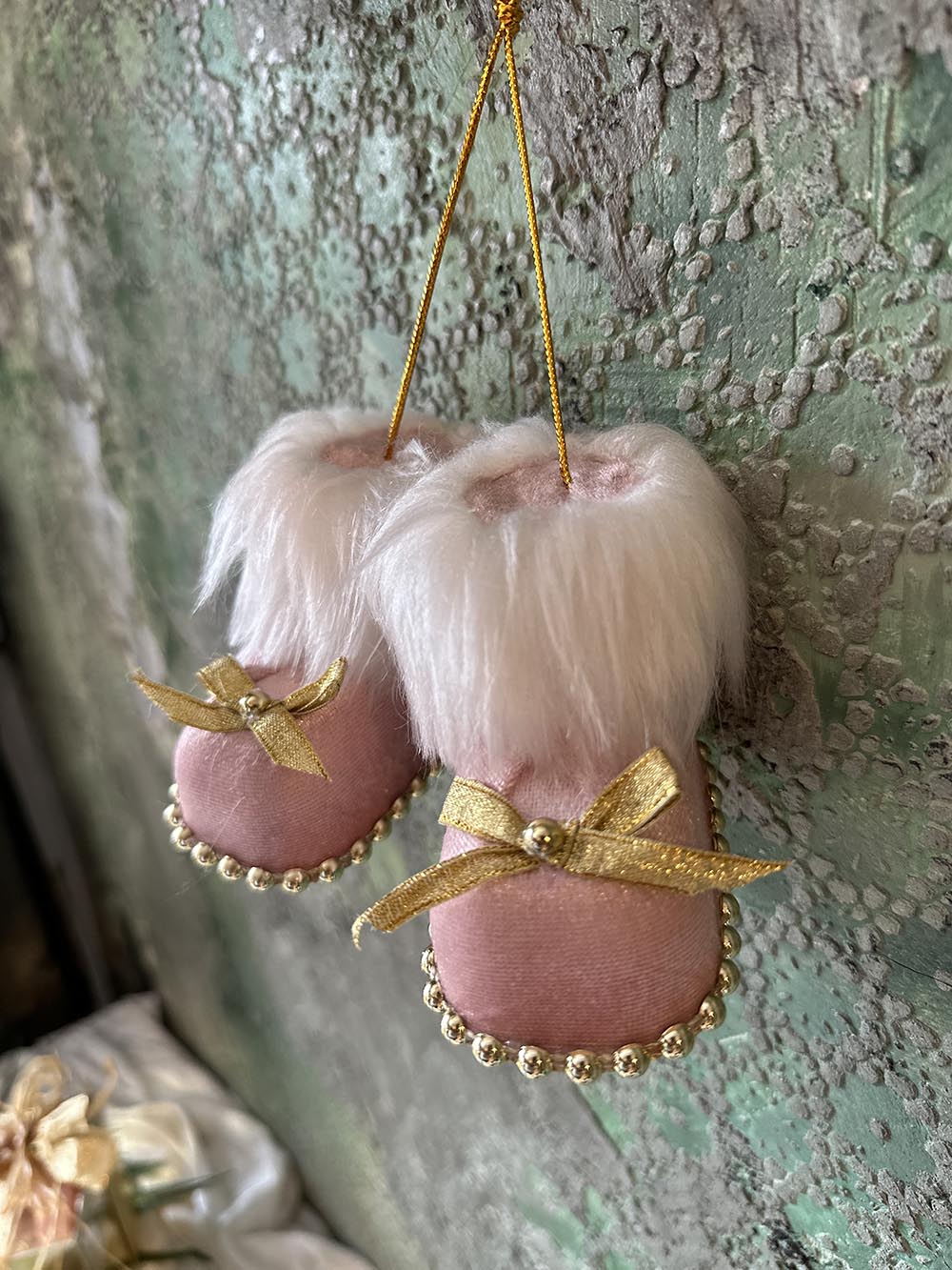 Yılbaşı Çam Ağacı Süsü Pembe Patik