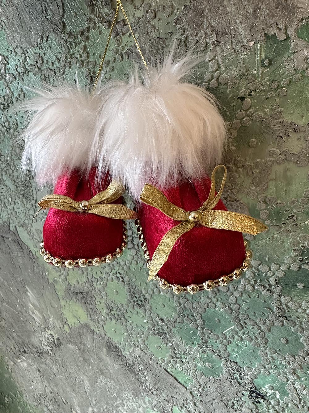 Yılbaşı Çam Ağacı Süsü Kırmızı Patik