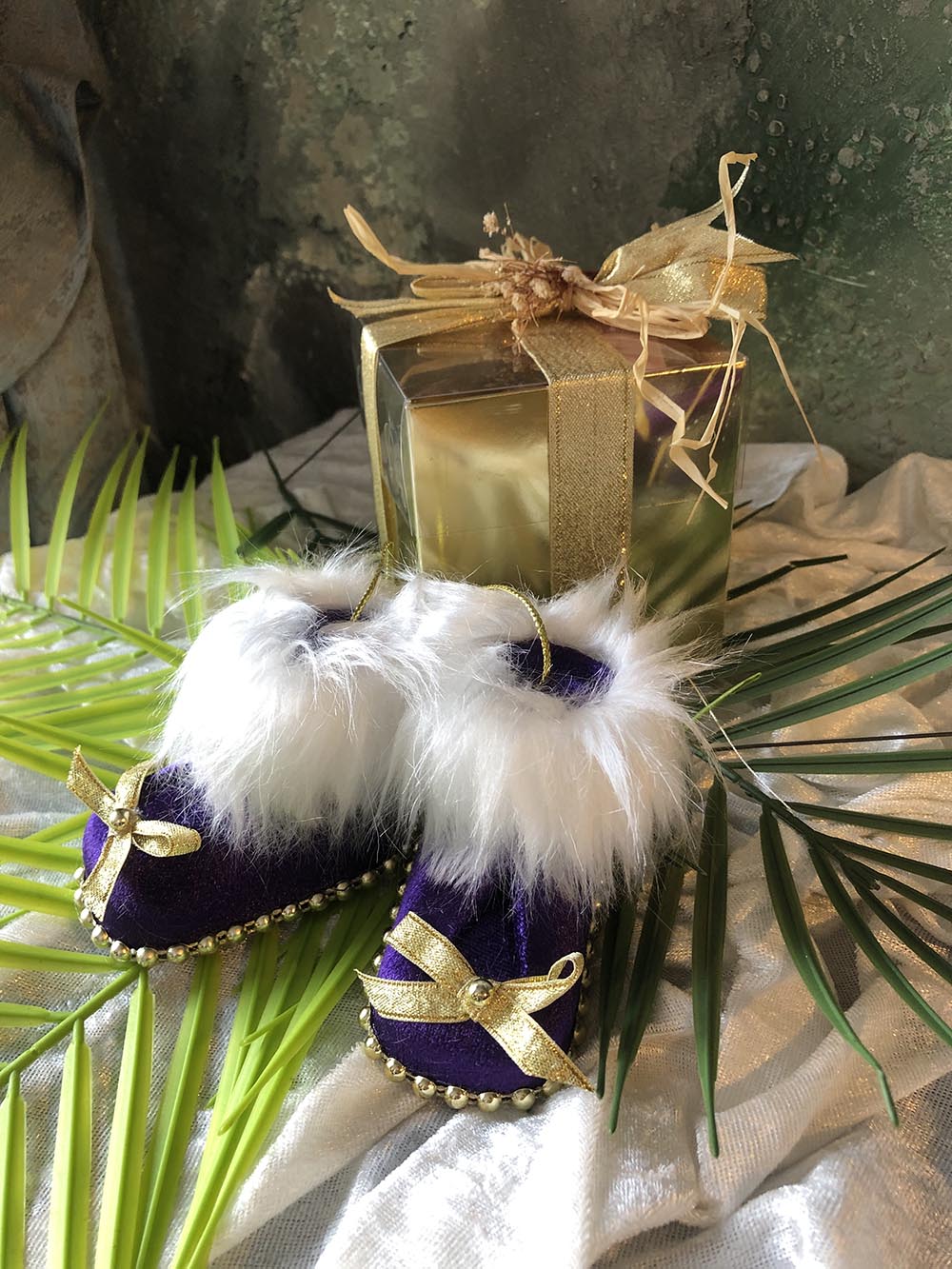 Yılbaşı Çam Ağacı Süsü Mor Patik