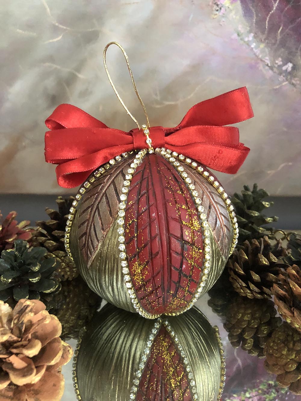 Yılbaşı Ağaç Süsü Seramik Top